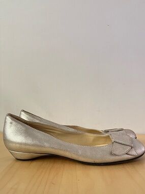 Façonnable Metallic Leather Ballet Flats | US 8.5M